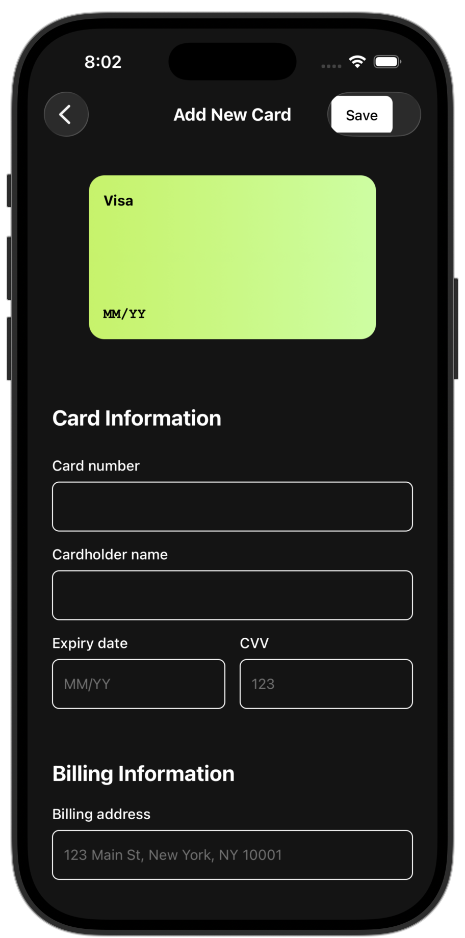 Wallet app template — screen 7