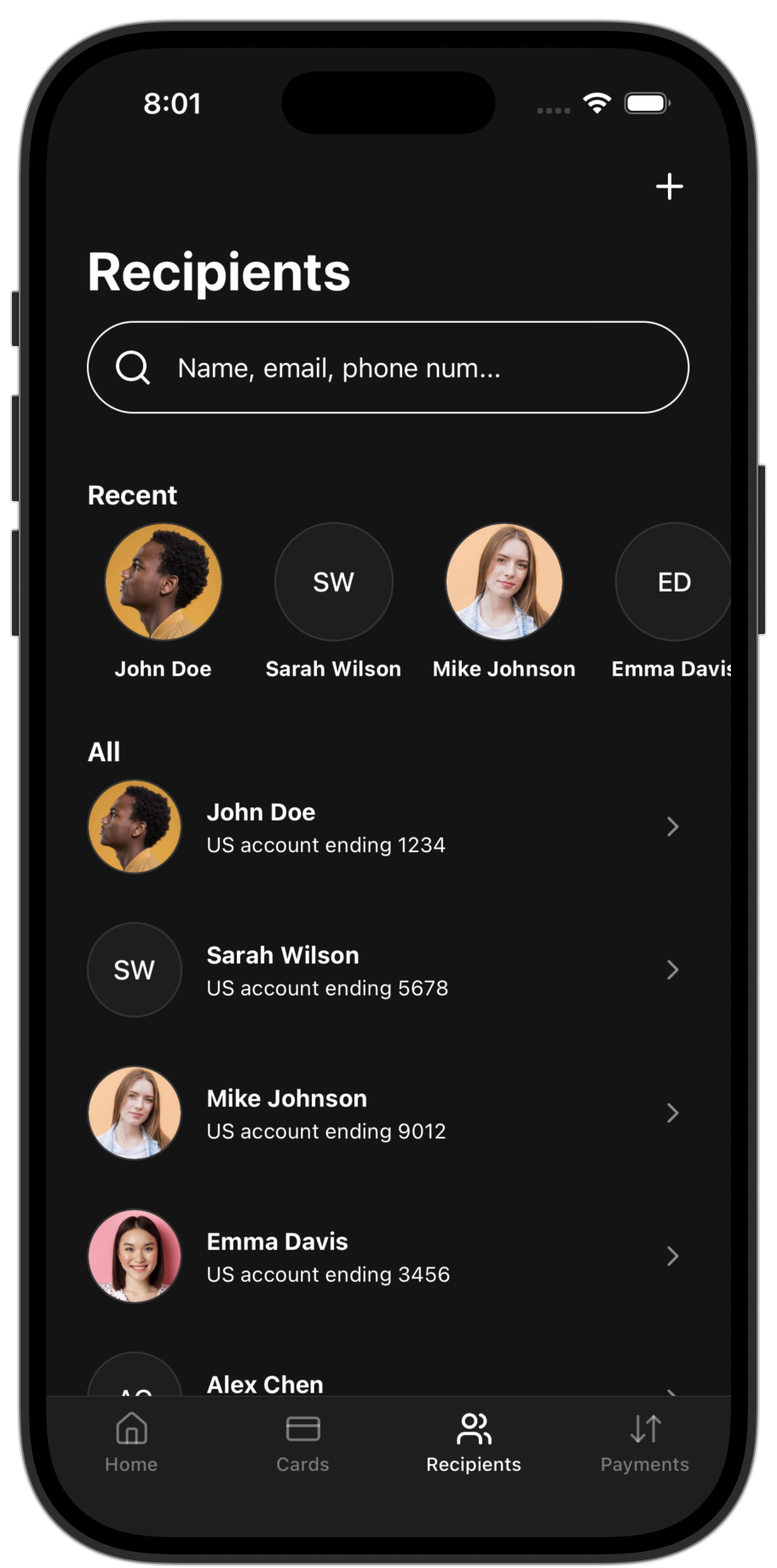 Wallet app template — screen 3