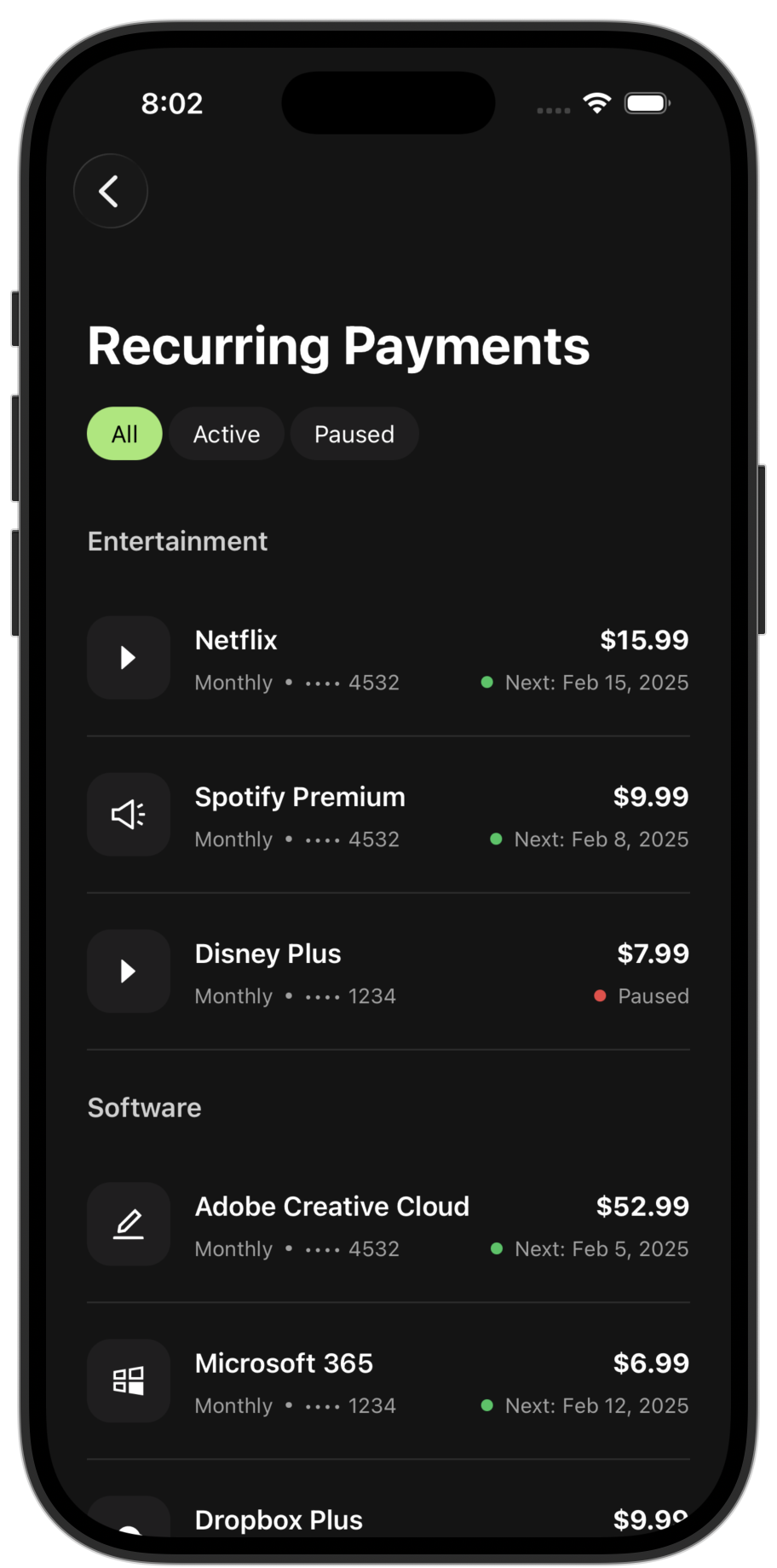 Wallet app template — screen 9
